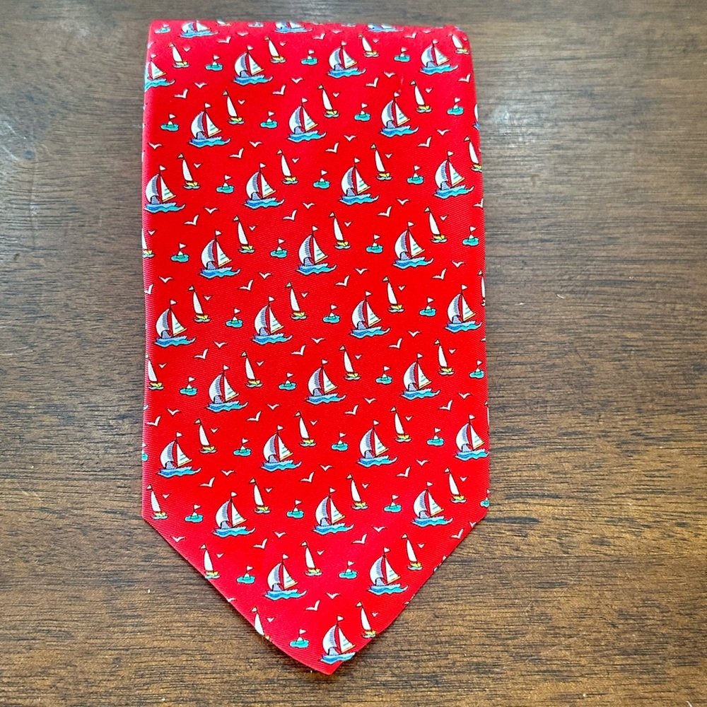 Joe A Banks Sailboat Tie Patriotic #4th of July